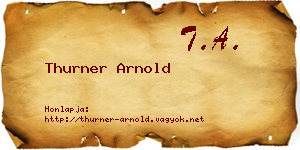 Thurner Arnold névjegykártya